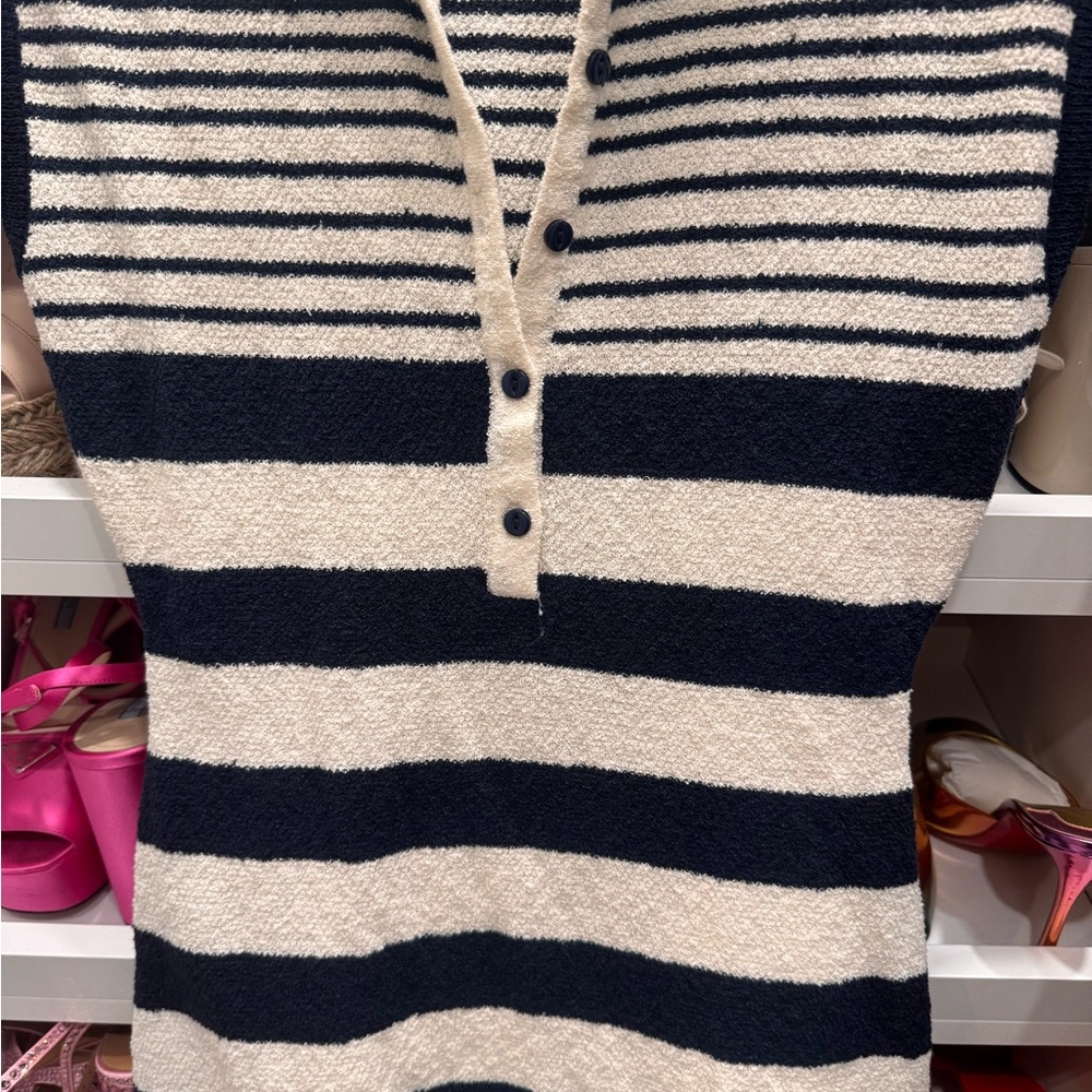 Zara Striped navy and White Women's Dress - Picture 4 of 4